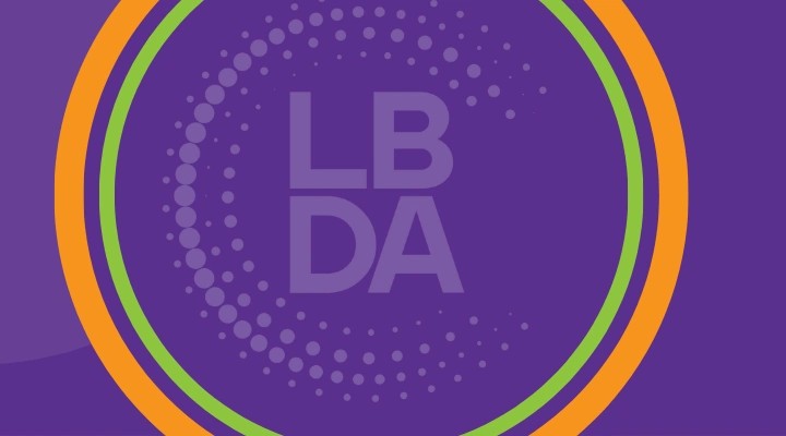 LBDA logo framed by orange and green awareness rings